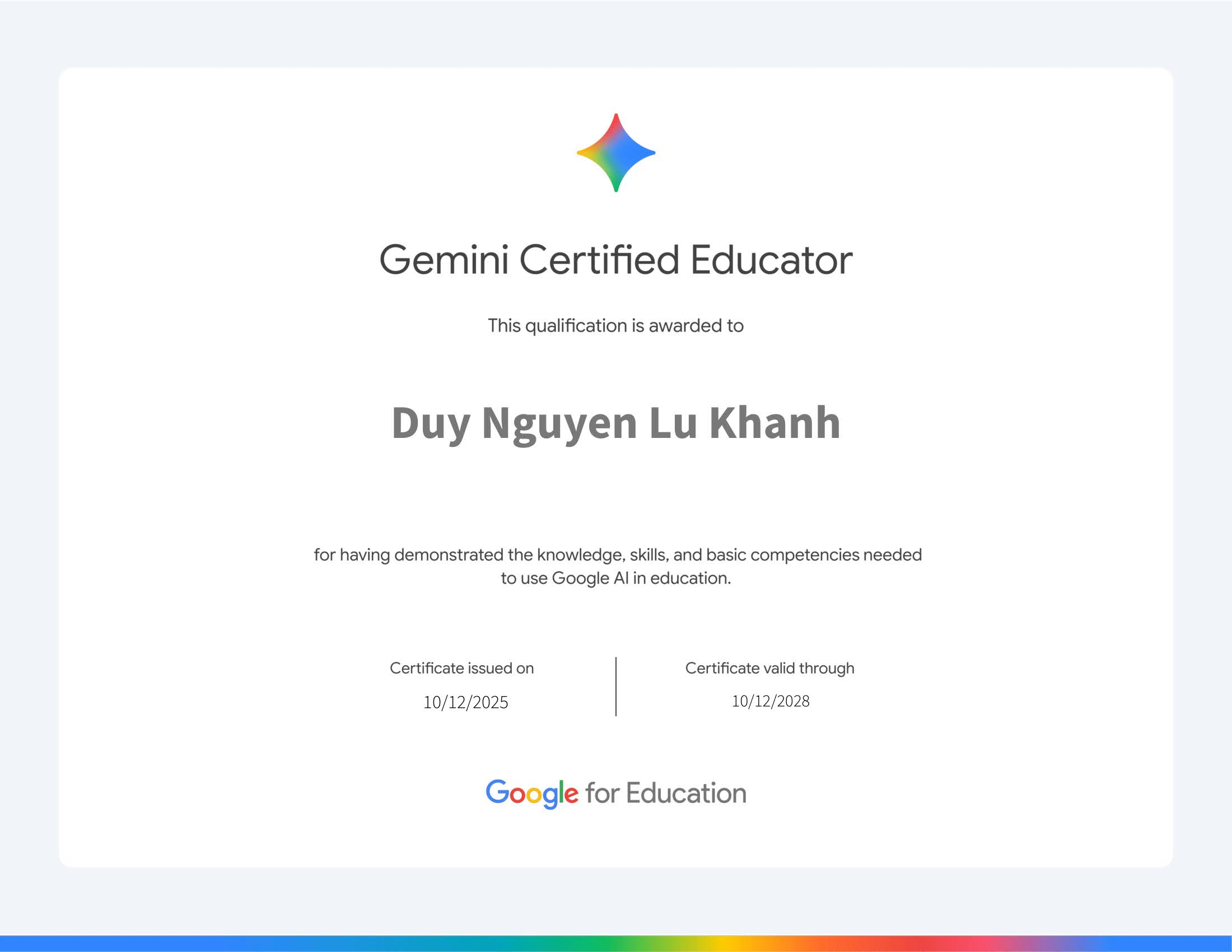Gemini Certified Educator